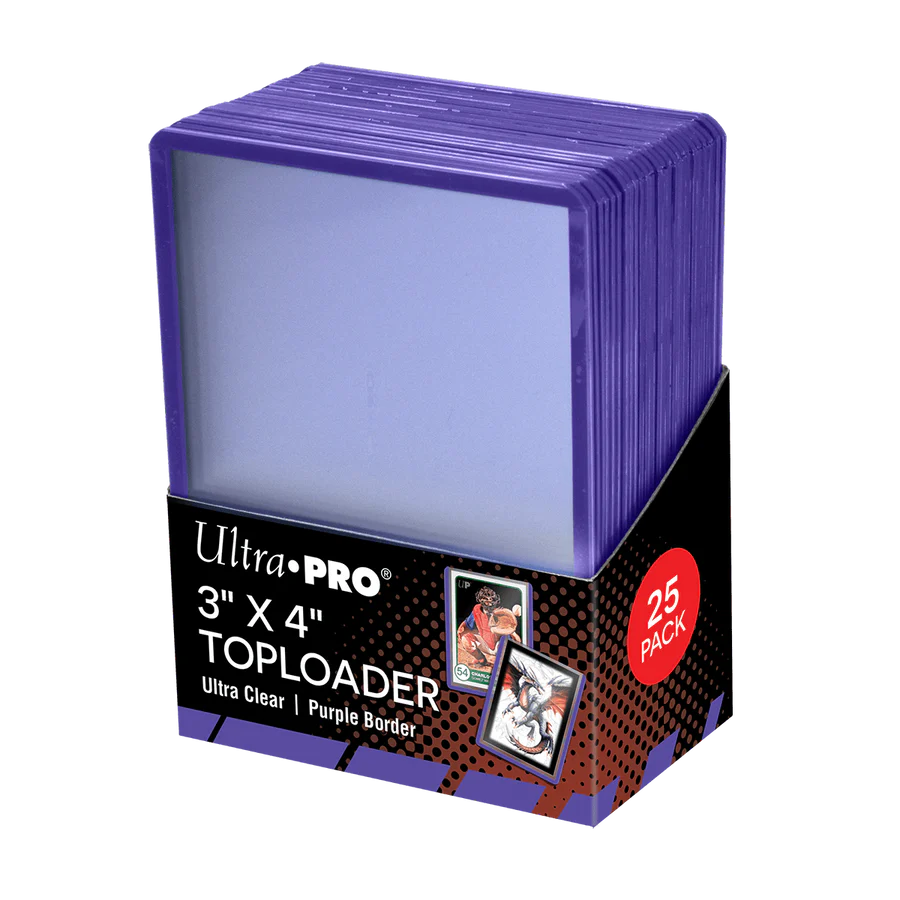 Toploaders à bordures colorées 3" x 4" (25ct) pour cartes à collectionner standard