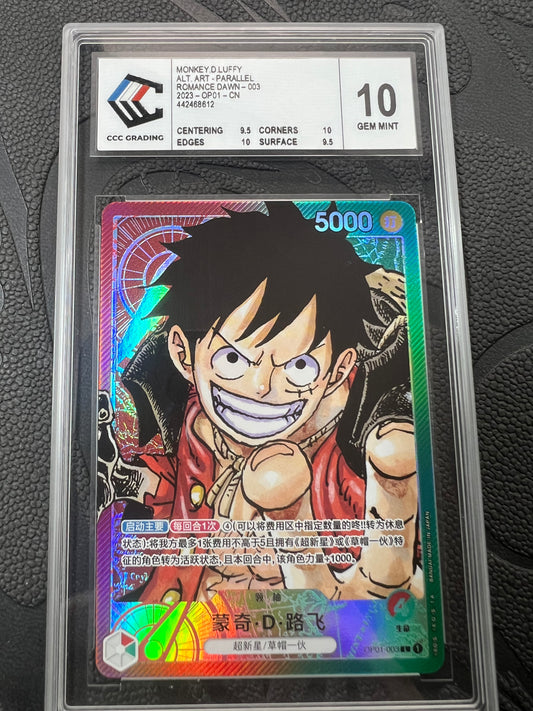 Luffy OP01-003 CCC 10 Gem Mint CN 🇨🇳